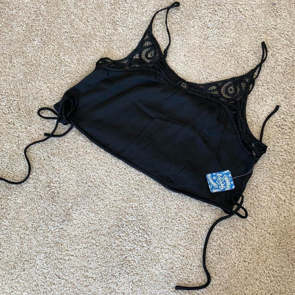 Free People Black Crop Top